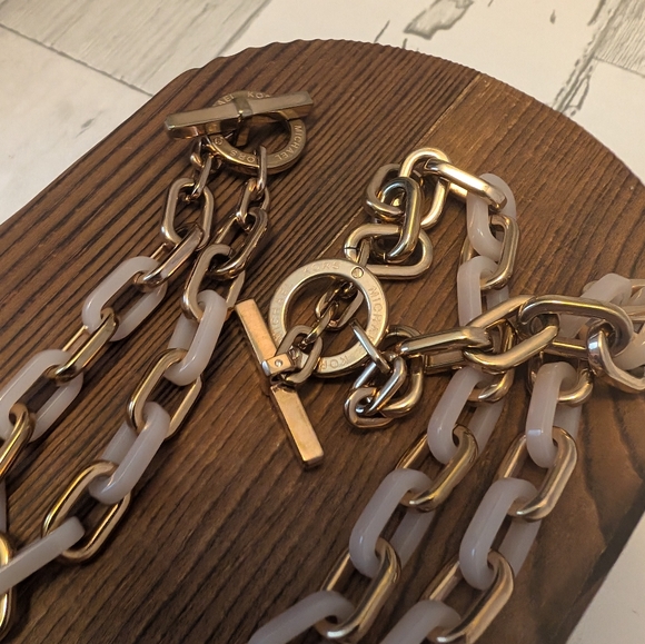 Michael Kors rose gold and pink link crystal padlock set - Picture 13 of 15